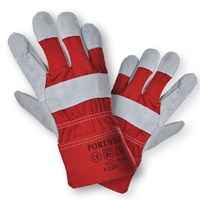 Polyco Premium Chrome Leather Rigger Gloves size L (Red) by Workshop Plus